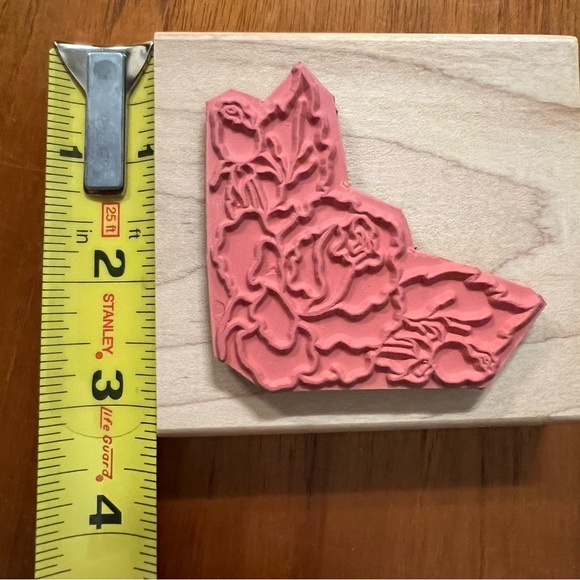 ROSE BORDER ALIAS SMITH ROWE RUBBER STAMP WOOD MOUNTED - Picture 3 of 6